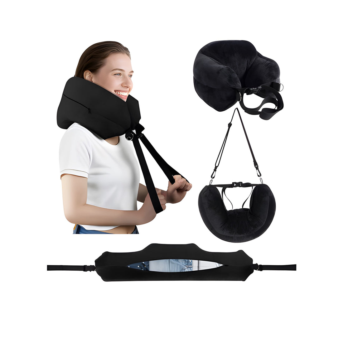 Adjustable U-Shaped Travel Neck Pillow