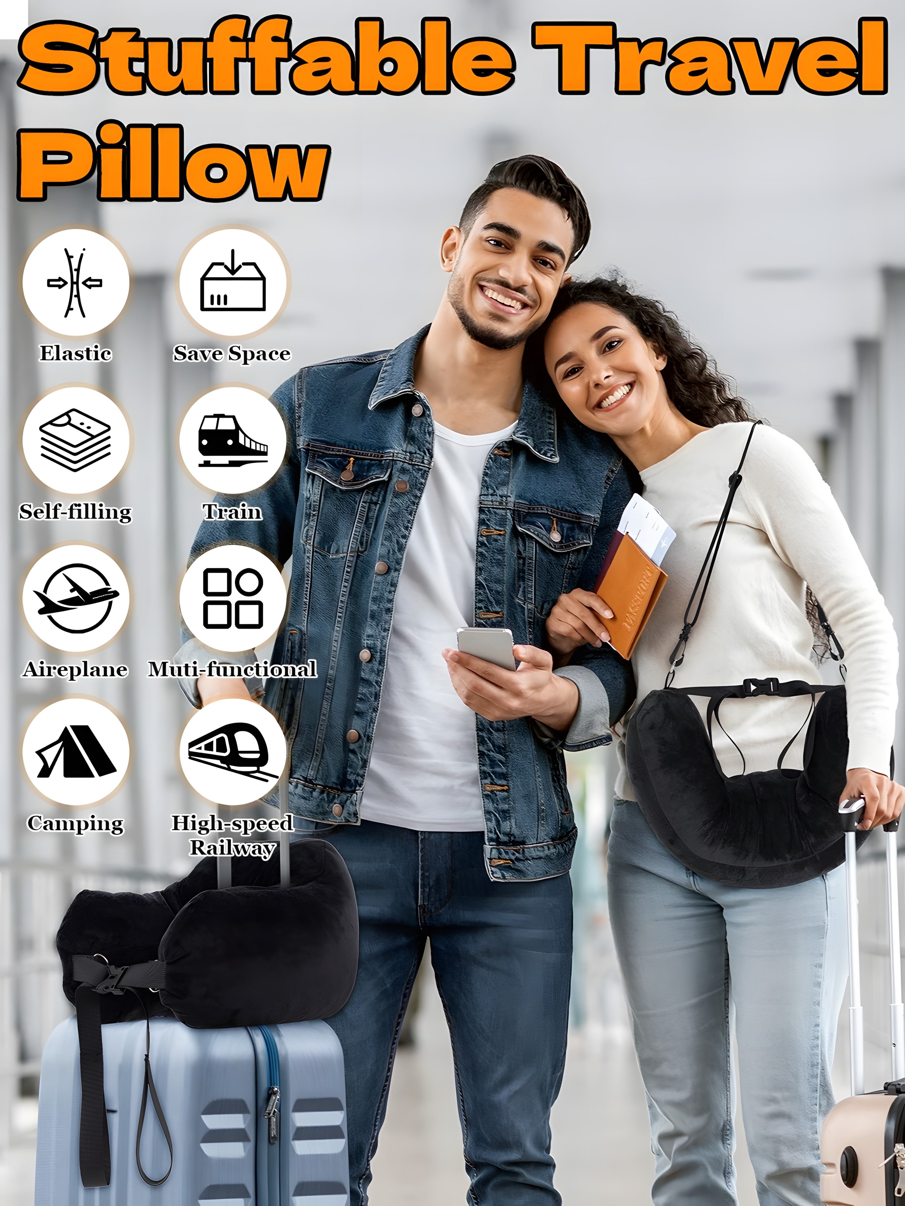 Adjustable U-Shaped Travel Neck Pillow