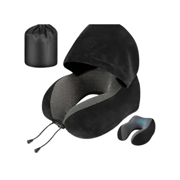 Memory Foam Hooded Travel Neck Pillow