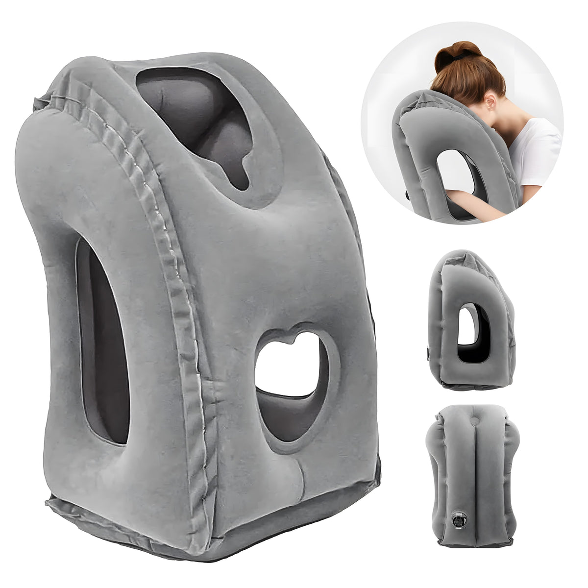 Inflatable Travel Neck Pillow Airplane Valve