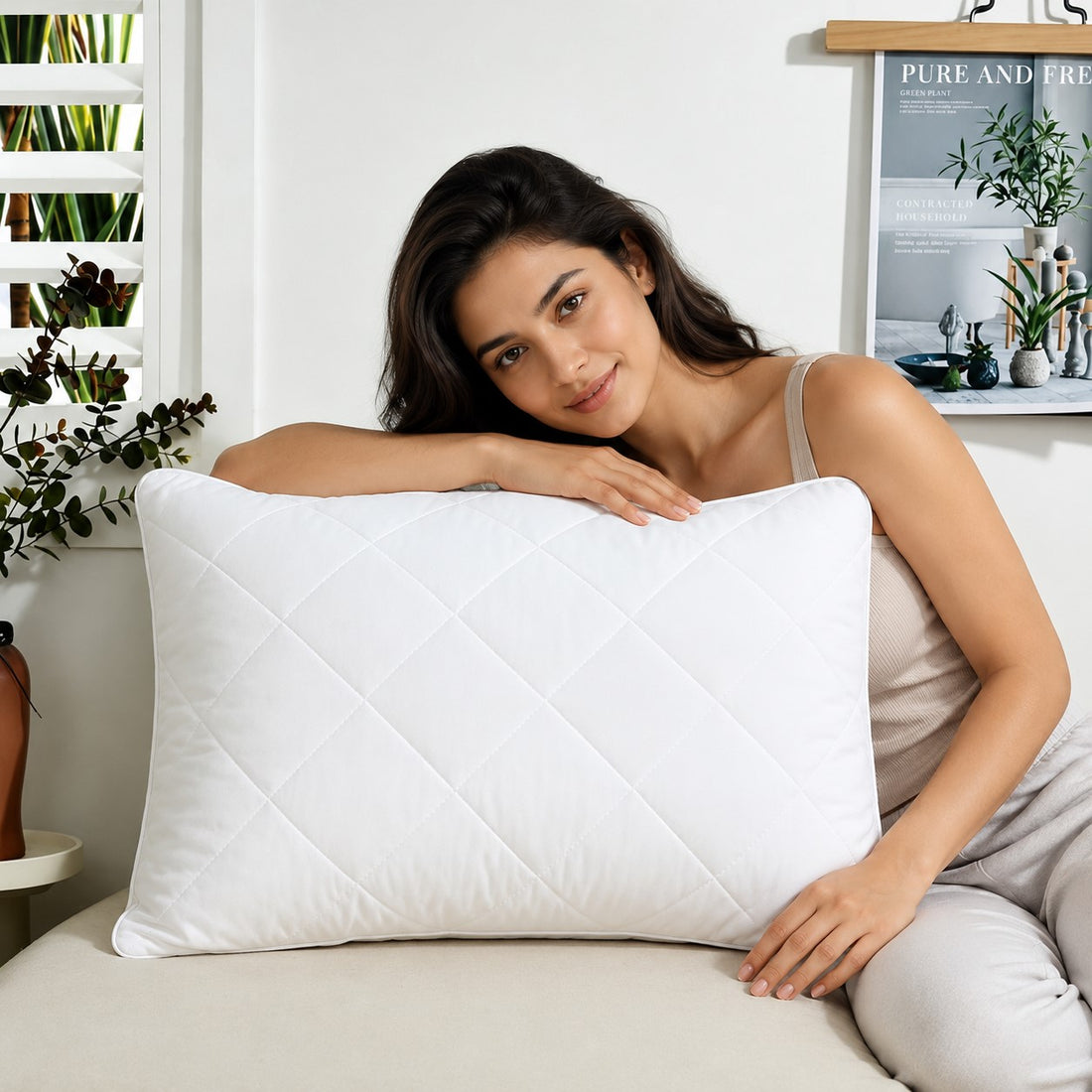 Low Profile Cotton Sleep Pillow
