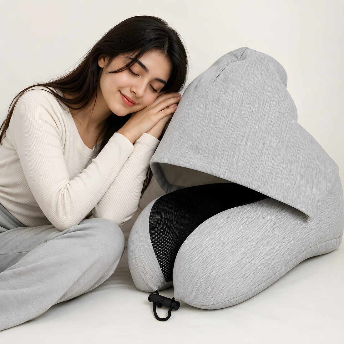 Memory Foam Hooded Travel Neck Pillow