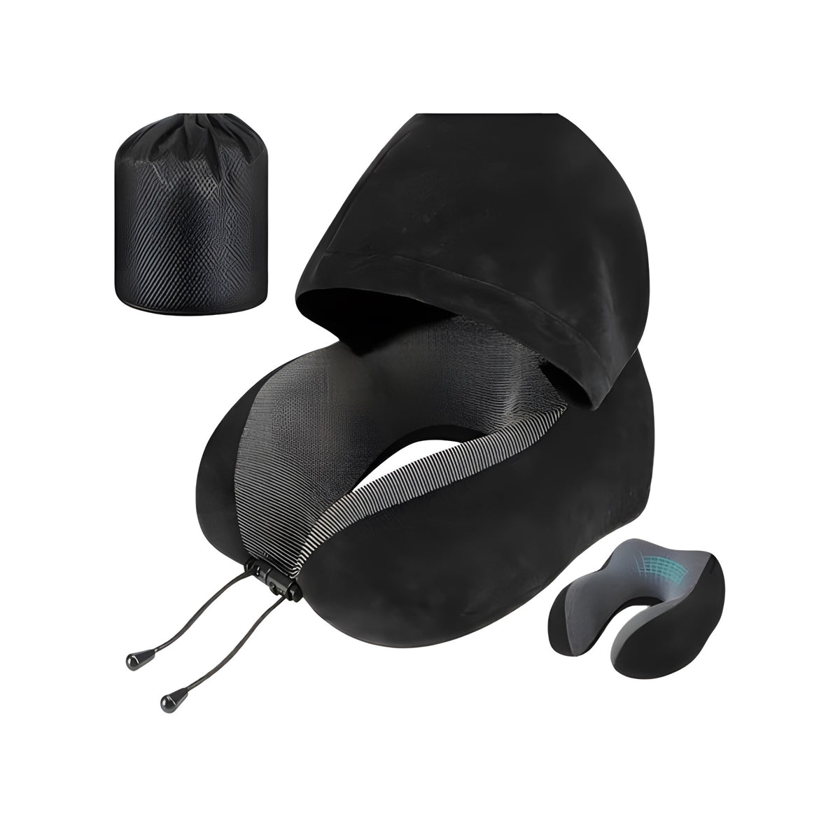 Memory Foam Hooded Travel Neck Pillow