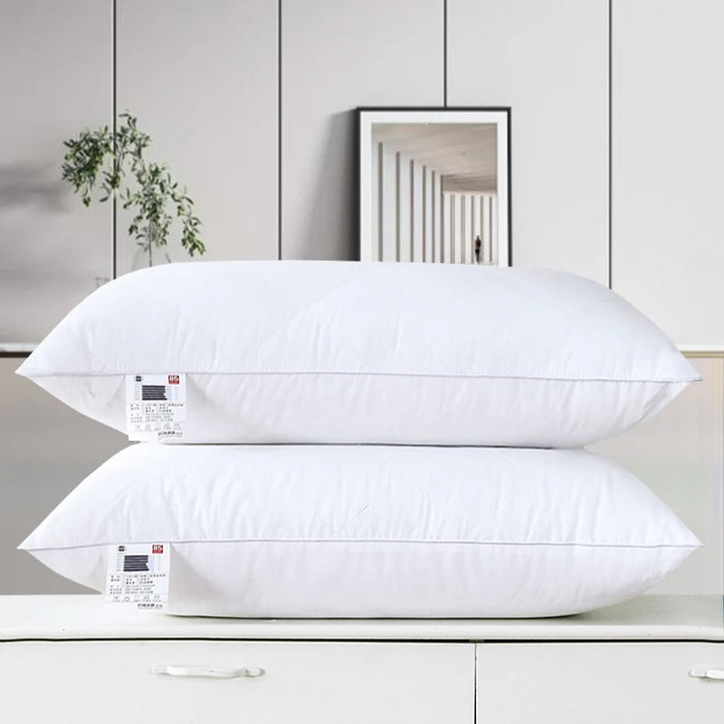 1pc High Quality Low Pillow For Home Hotel,100%Cotton Face,Protect Neck Cervical Adult Student Pillows Core 48x74cm Drop Ship