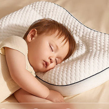 luxpillo-Sided Baby Pillow Breathable Comfortable Neck Spine Support Toddler Pillow Five-Zone Design Children Sleeping Pillow