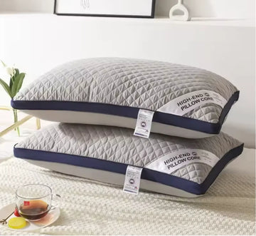 1pc Hotel Quality 100% Cotton Star Hotel Pillow Core (Nave Edge) Sleeping Household Bedding Washable Plaid Cold Gray Wide-sided
