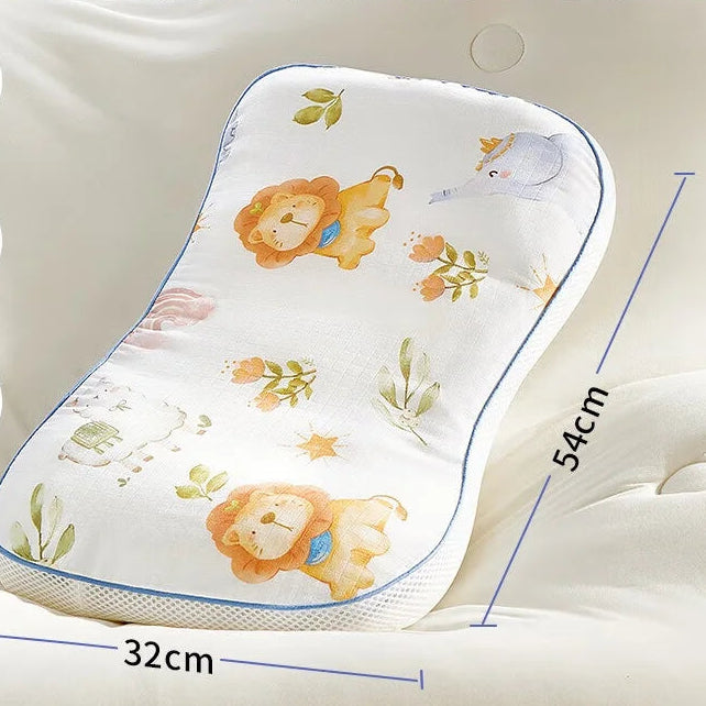 luxpillo-Sided Baby Pillow Breathable Comfortable Neck Spine Support Toddler Pillow Five-Zone Design Children Sleeping Pillow
