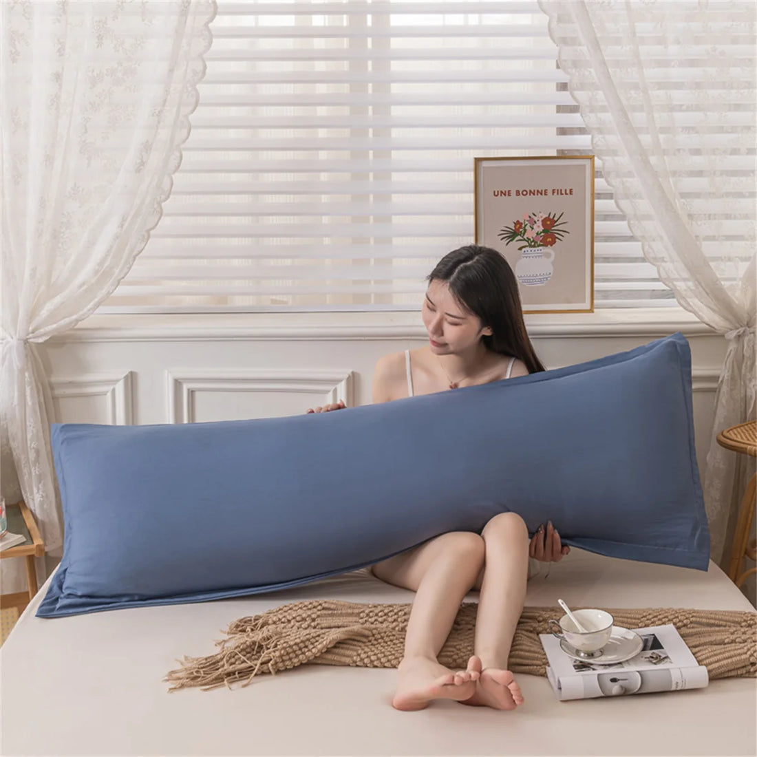 New Skin-friendly Couple Pillowcase Cozy Polyester Long Pillow Case Large Size 120 150 180cm Pillow Cover Hugging Pillow Case
